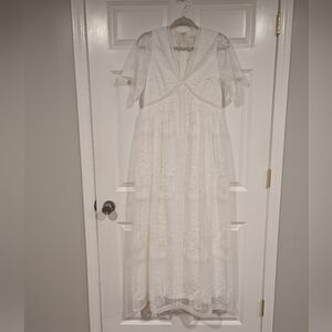 PinkBlush Maternity Lace Maxi Dress White Size Medium